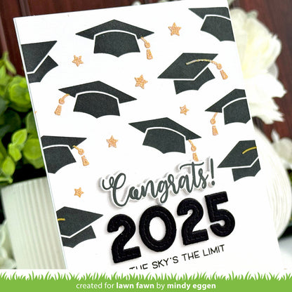 Lawn Fawn - Graduation Caps Background Stencils (2pcs)