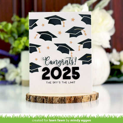 Lawn Fawn - Graduation Caps Background Stencils (2pcs)
