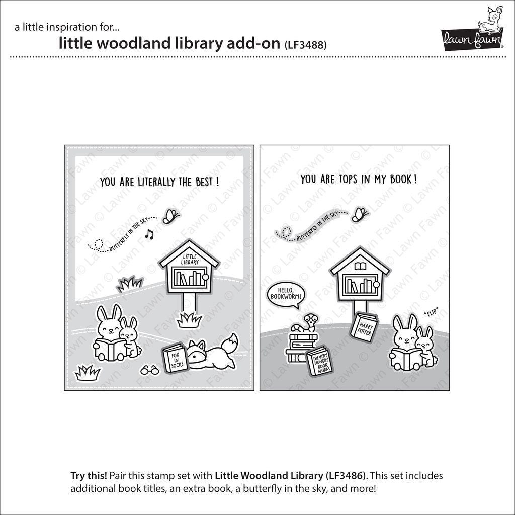 Lawn Fawn - Little Woodland Library Add-On