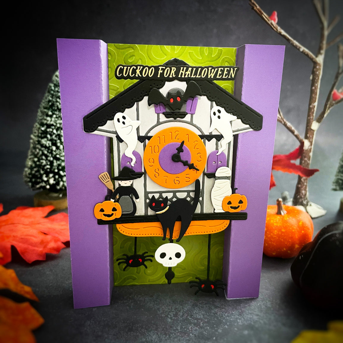 Spellbinders - Cuckoo Cottage Etched Dies Halloween Tick Tock