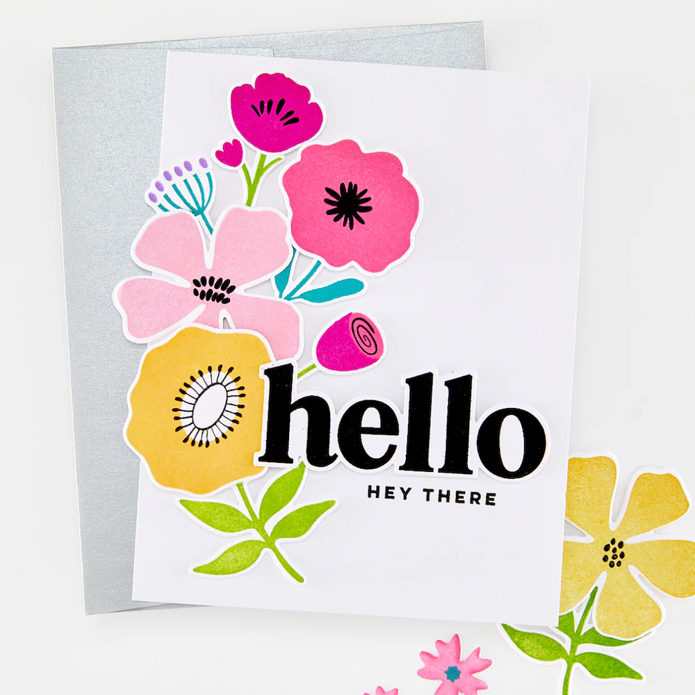 Hero Arts - You've Got a Friend Clear Stamp Set Abstract Floral