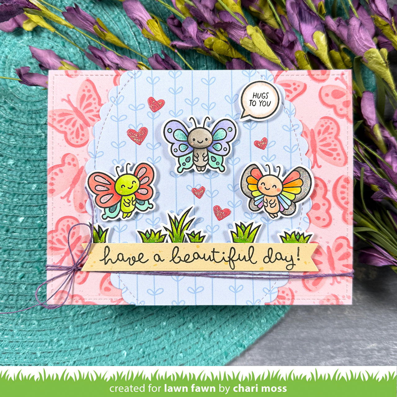 Lawn Fawn - Butterfly Background Stencils (2pcs)