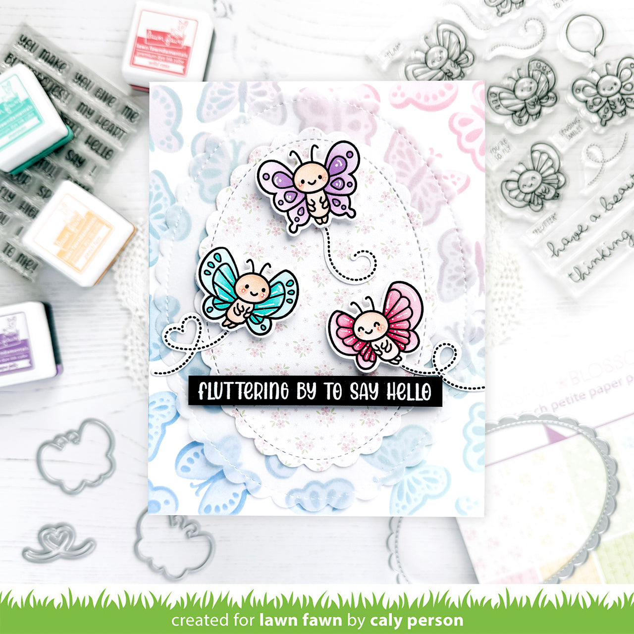 Lawn Fawn - Butterfly Background Stencils (2pcs)