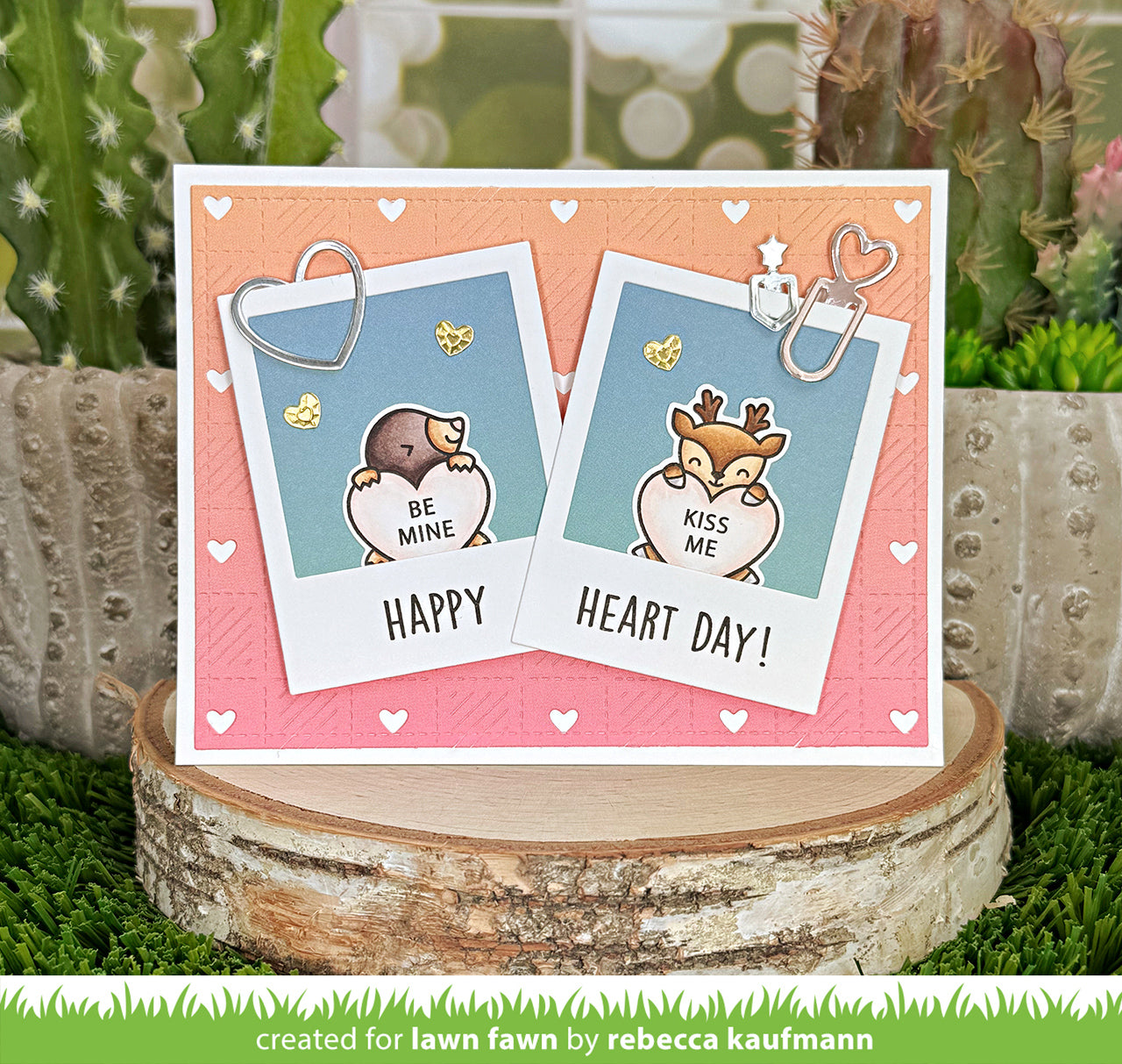 Lawn Fawn - Checkered Hearts Backdrop: Landscape