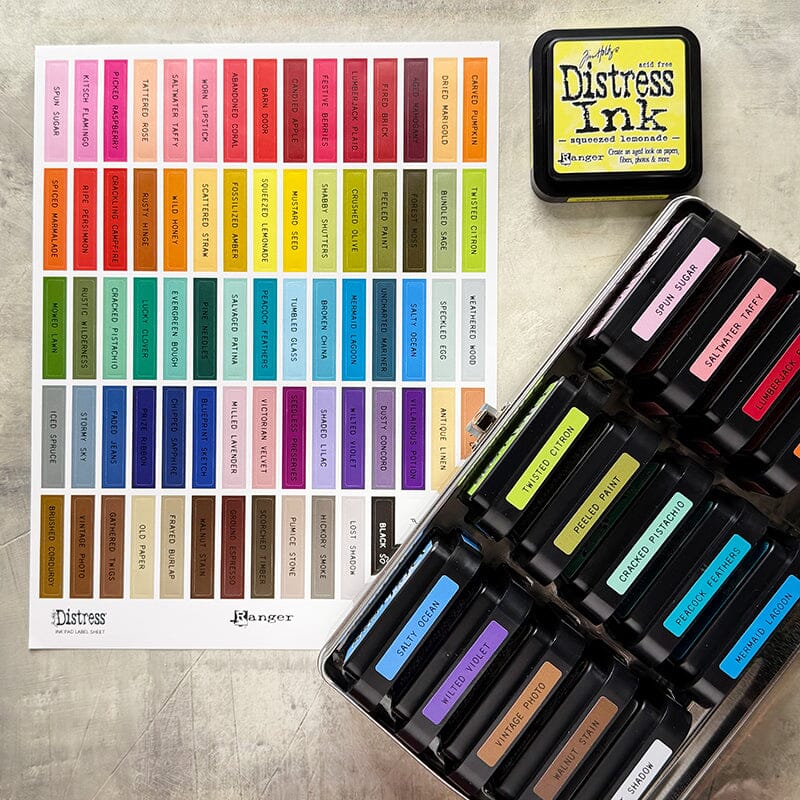 Ranger - Tim Holtz Distress® Ink Pad Label Sheet - White Printing