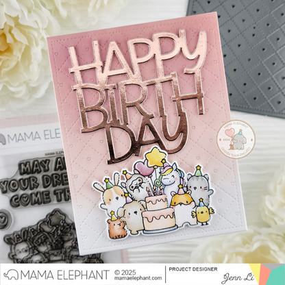 Mama Elephant - Birthday Block Set
