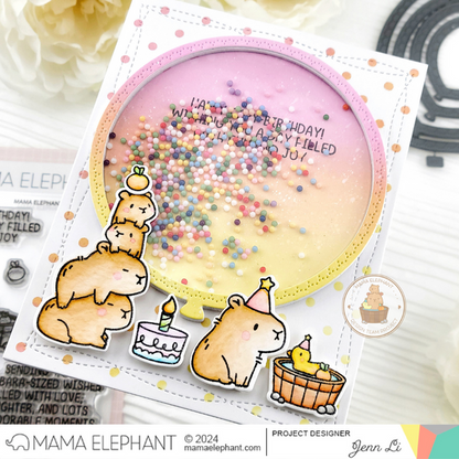 Mama Elephant - Round Balloon Shakers - Creative Cuts