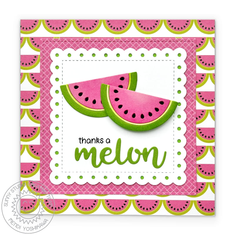 Sunny Studio - Scalloped Square 2 Small Dies