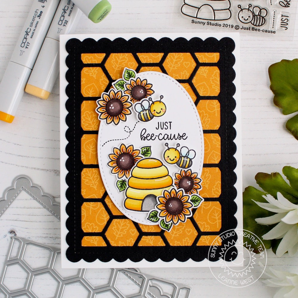 Sunny Studio - Frilly Frames Hexagon Dies