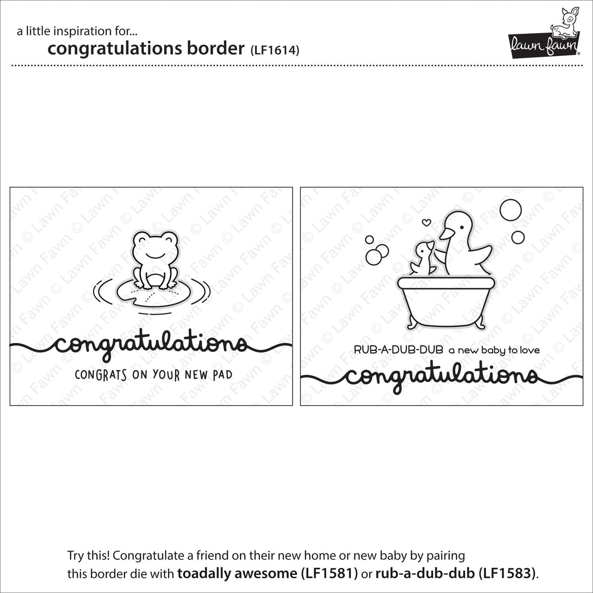Lawn Fawn - Congratulations Border