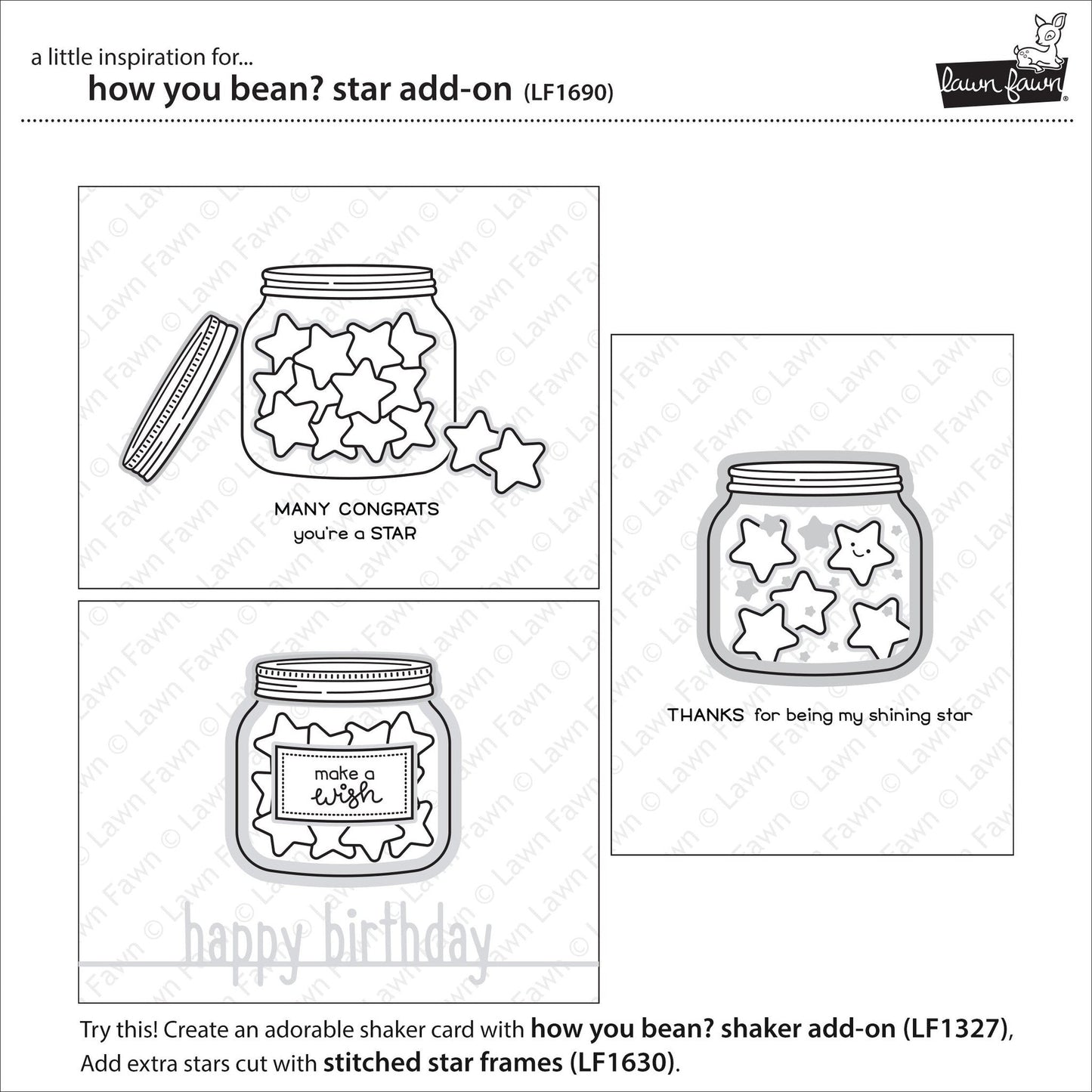 Lawn Fawn - How You Bean? Star Add-On