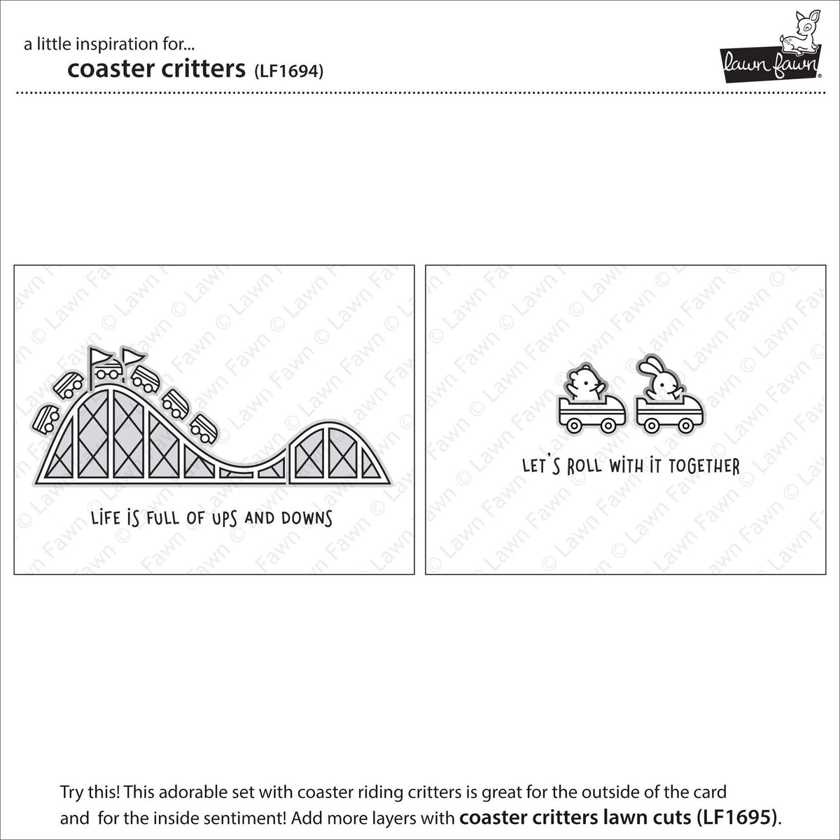 Lawn Fawn Clear Stamps featuring Coaster Critters for creative card making and scrapbooking projects