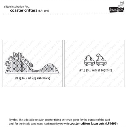 Lawn Fawn Clear Stamps featuring Coaster Critters for creative card making and scrapbooking projects
