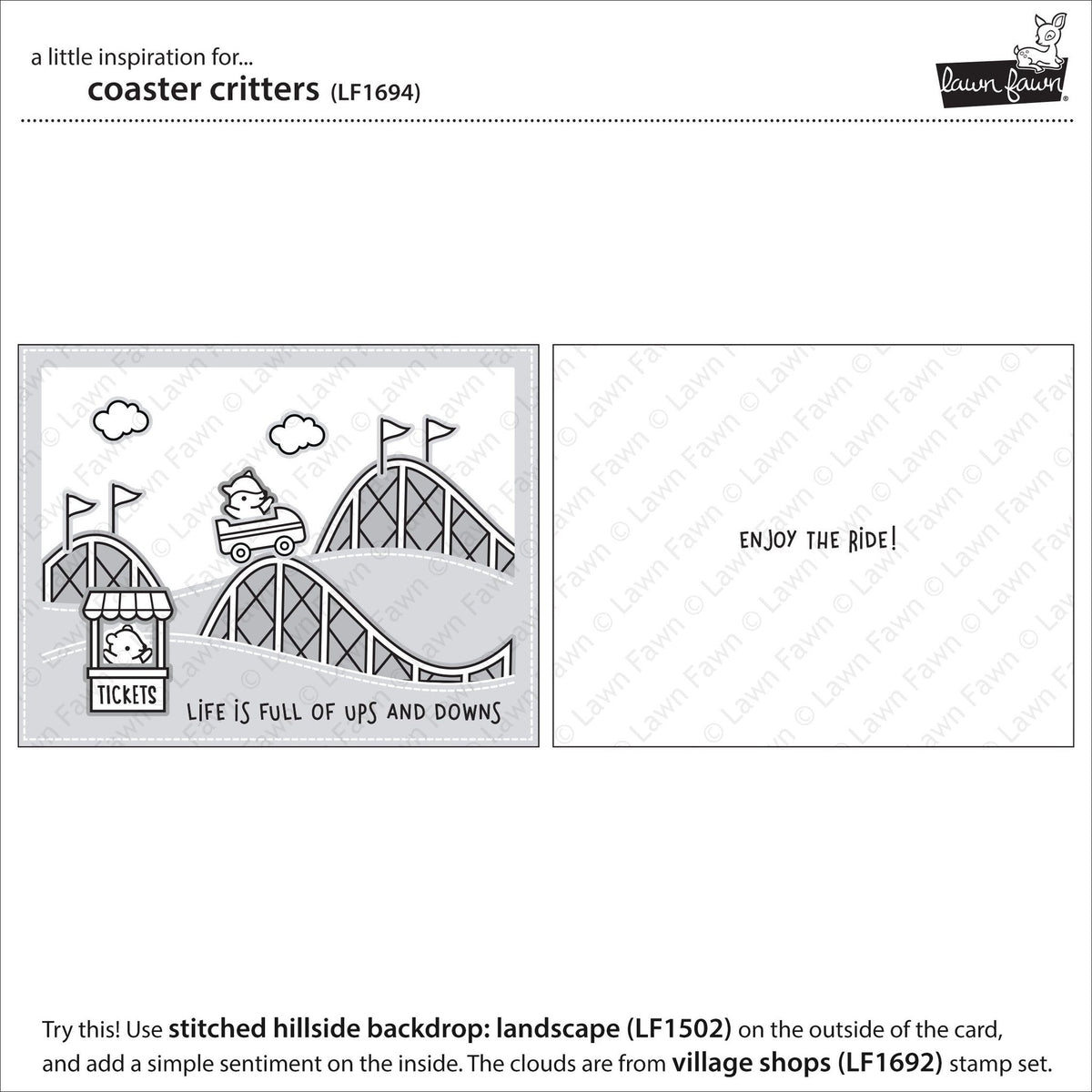 Lawn Fawn Clear Stamps featuring Coaster Critters for creative card making and scrapbooking projects