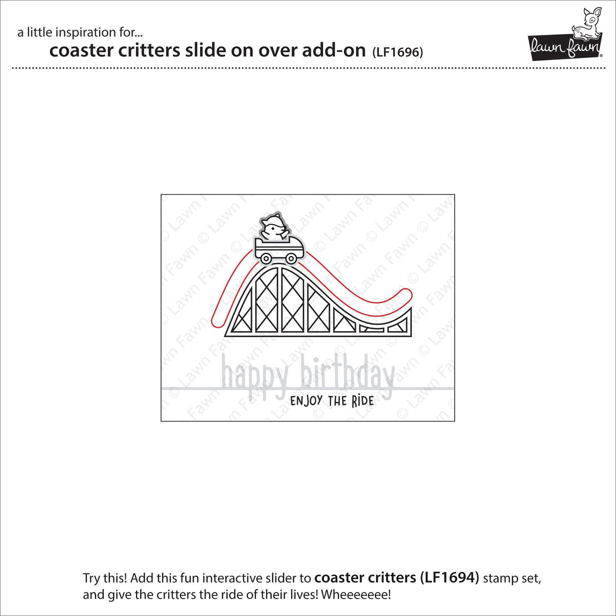 Lawn Fawn - Coaster Critters Slide On Over Add-On
