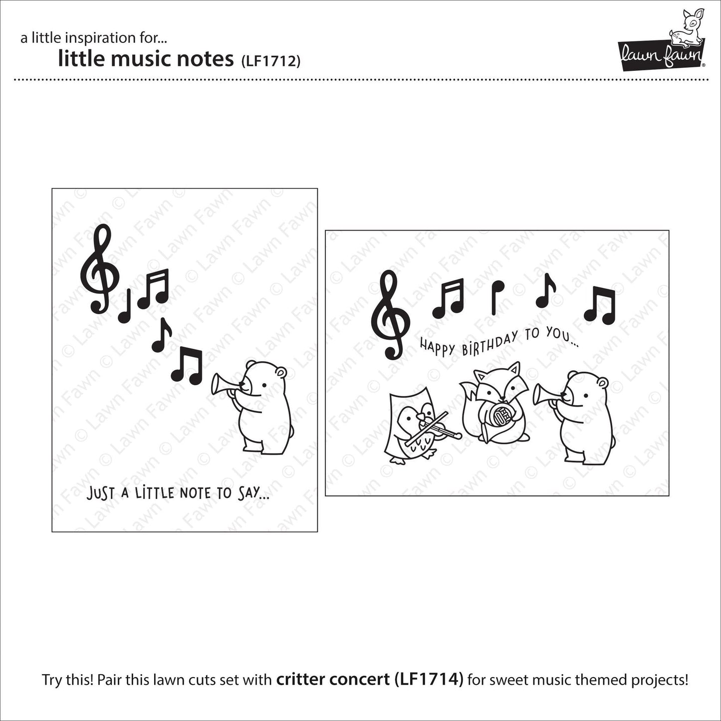 Lawn Fawn - Little Music Notes