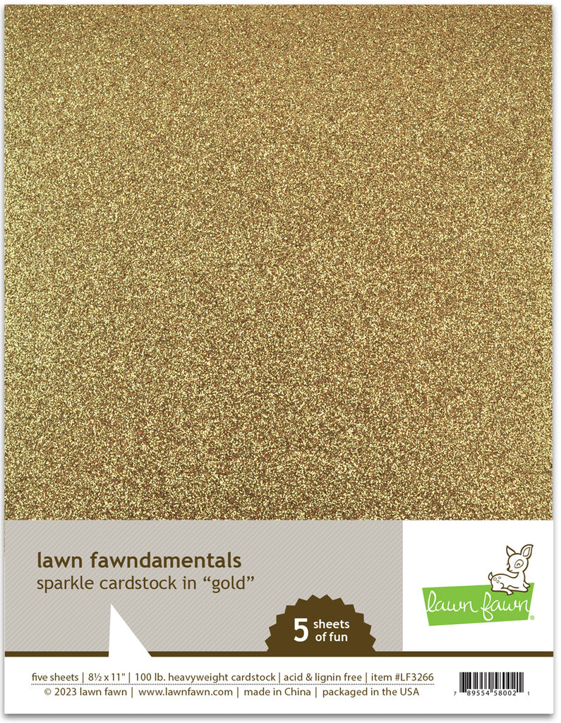 Lawn Fawn - Sparkle Cardstock - Gold (5 sheets)