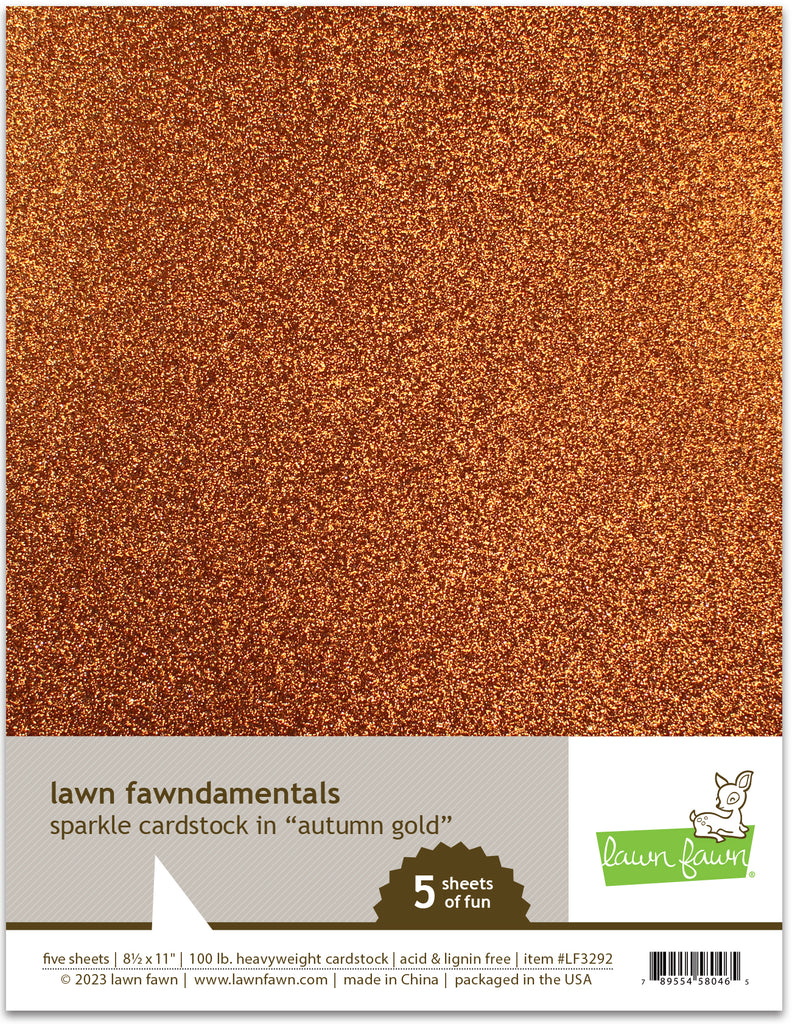Lawn Fawn - Sparkle Cardstock - Autumn Gold  (5 sheets)