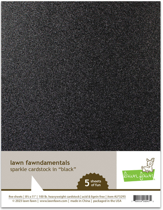 Lawn Fawn - Sparkle Cardstock - Black (5 sheets)