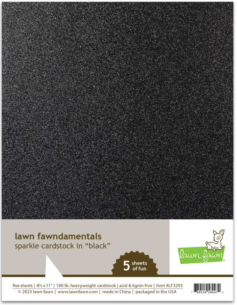 Lawn Fawn - Sparkle Cardstock - Black (5 sheets)