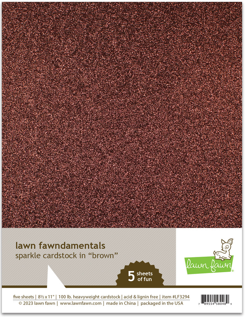 Lawn Fawn - Sparkle Cardstock - Brown (5 sheets)
