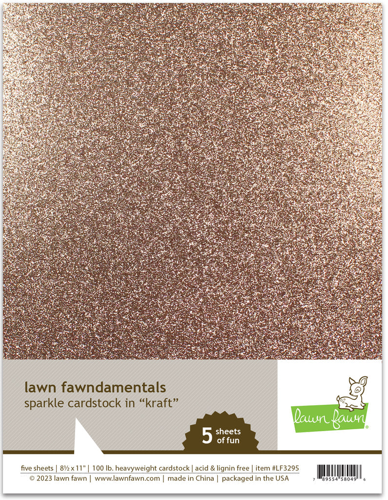 Lawn Fawn - Sparkle Cardstock - Kraft (5 sheets)