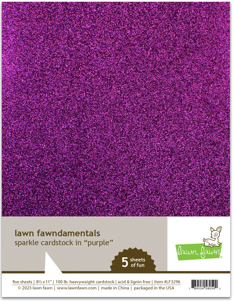 Lawn Fawn - Sparkle Cardstock - Purple (5 sheets)