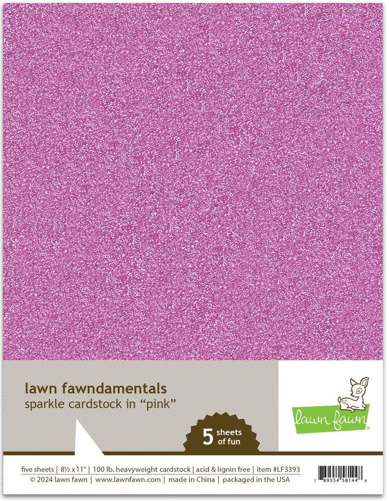 Lawn Fawn - Sparkle Cardstock - Pink (5 sheets)