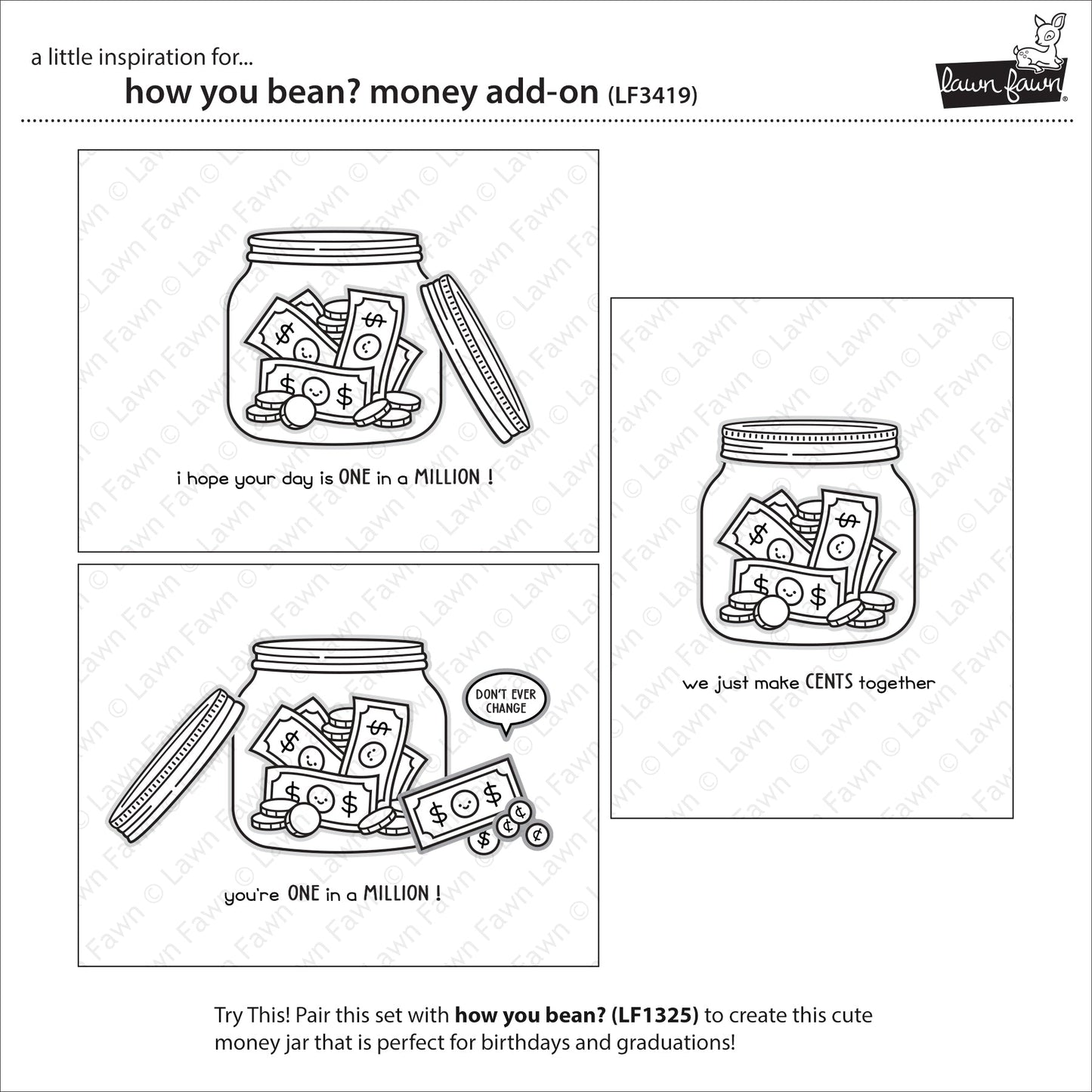 Lawn Fawn - How You Bean? Money Add-On