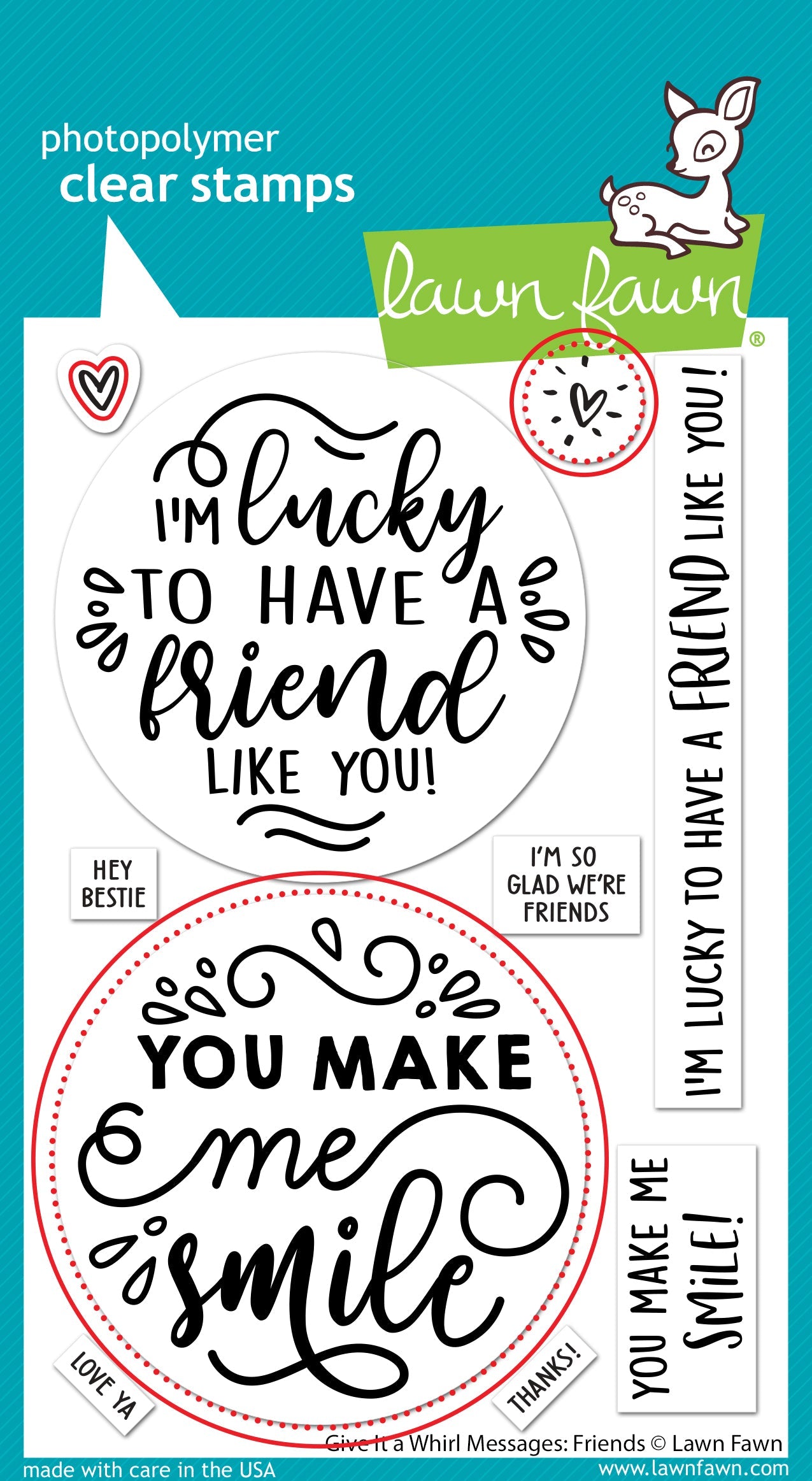 Lawn Fawn - Give It A Whirl Messages: Friends Lawn Cuts