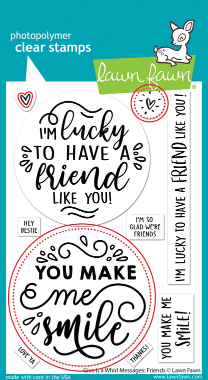 Lawn Fawn - Give It A Whirl Messages: Friends Lawn Cuts