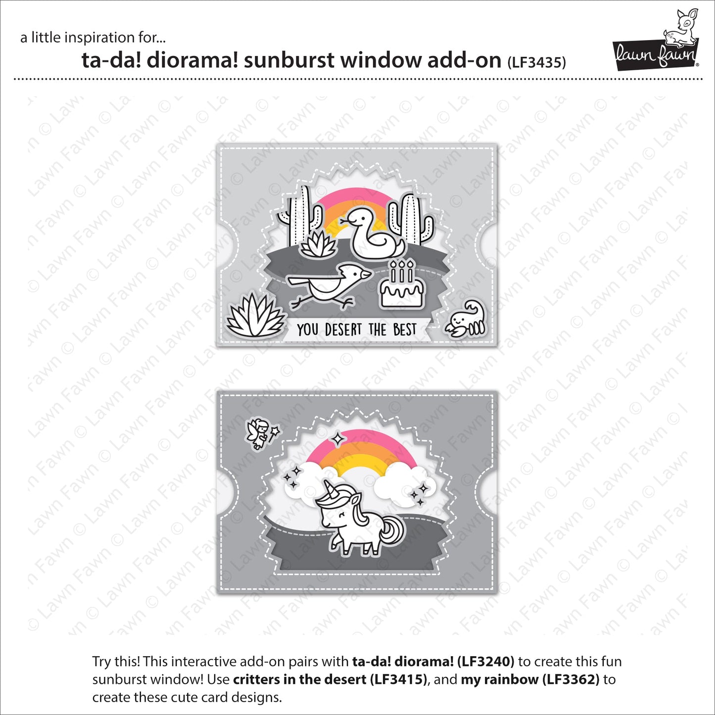 Lawn Fawn - Ta-Da! Diorama! Sunburst Window Add-On