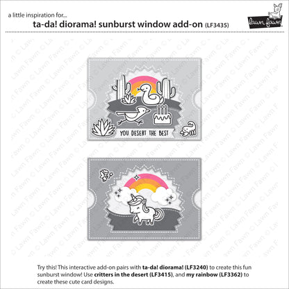 Lawn Fawn - Ta-Da! Diorama! Sunburst Window Add-On