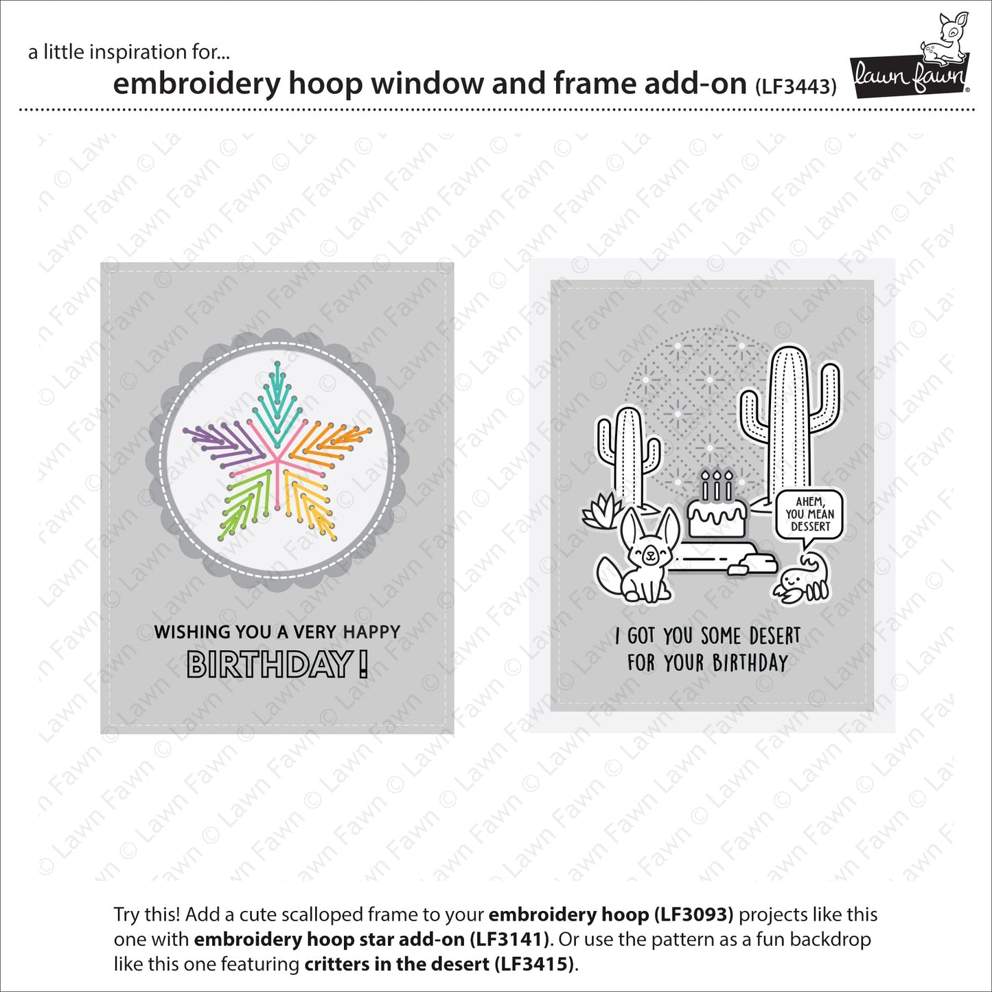 Lawn Fawn - Embroidery Hoop Window And Frame Add-On