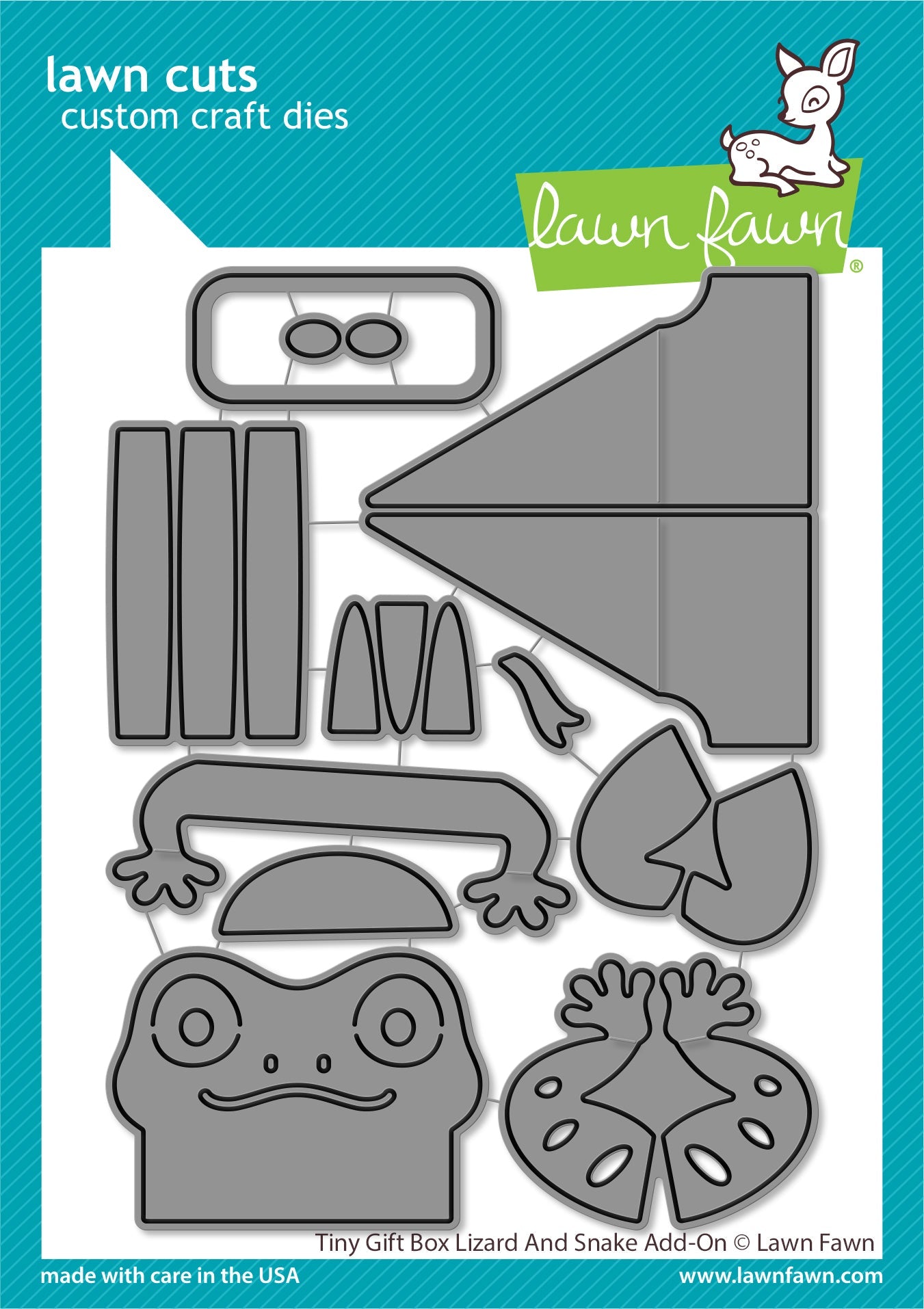 Lawn Fawn - Tiny Gift Box Lizard And Snake Add-On