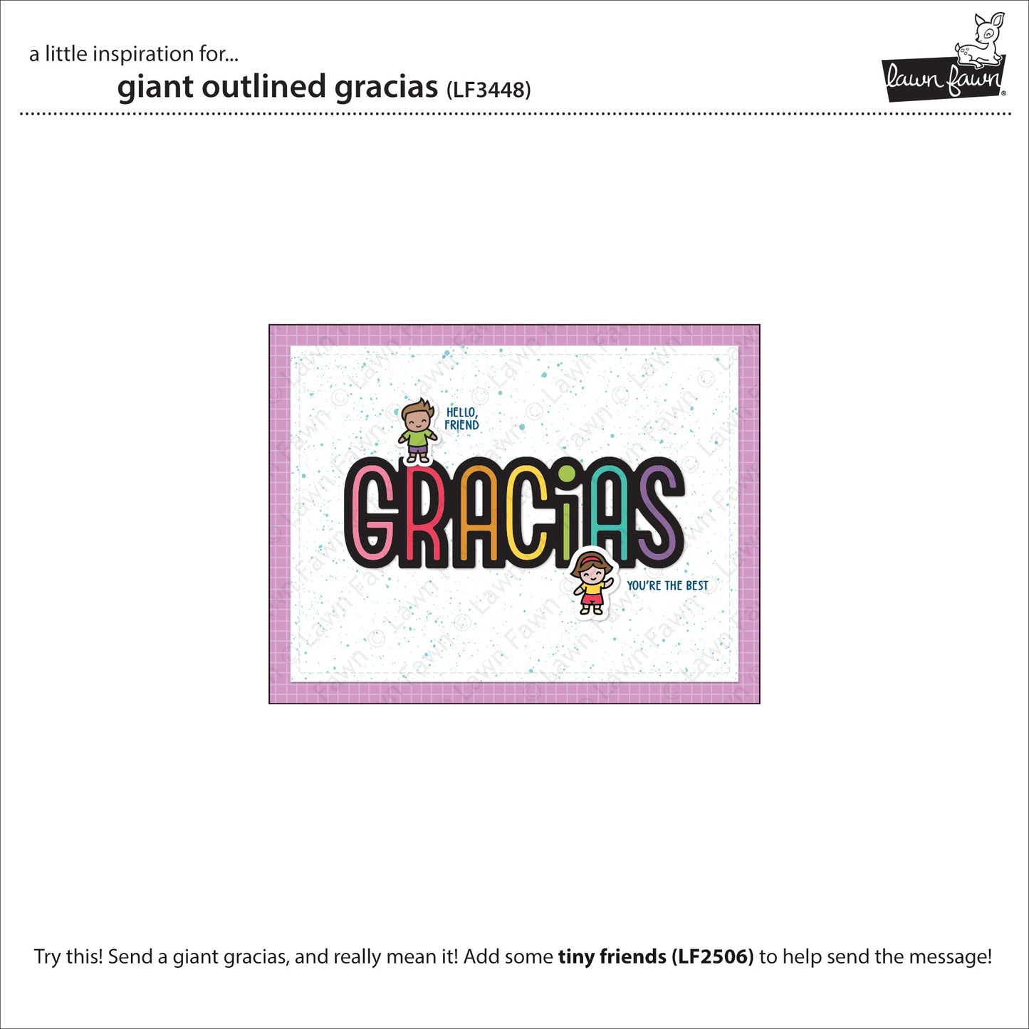 Lawn Fawn - Giant Outlined Gracias