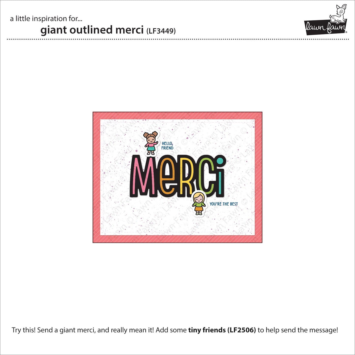 Lawn Fawn - Giant Outlined Merci