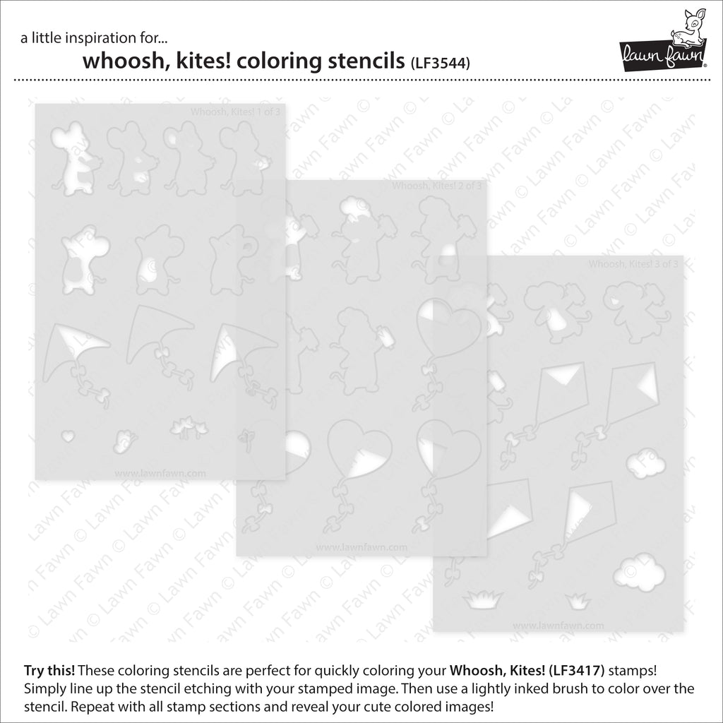 Lawn Fawn - Whoosh, Kites! Coloring Stencils