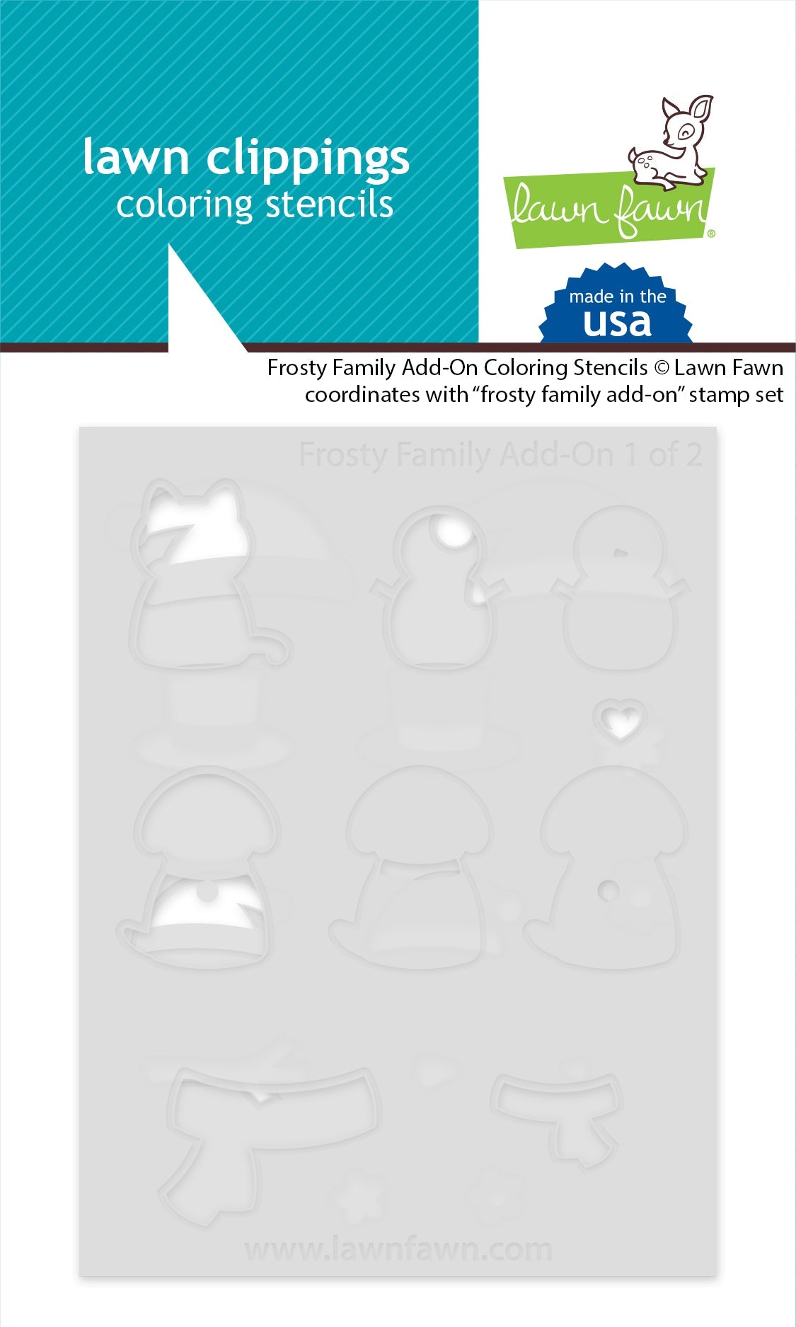 Lawn Fawn - Frosty Family Add-On Coloring Stencils