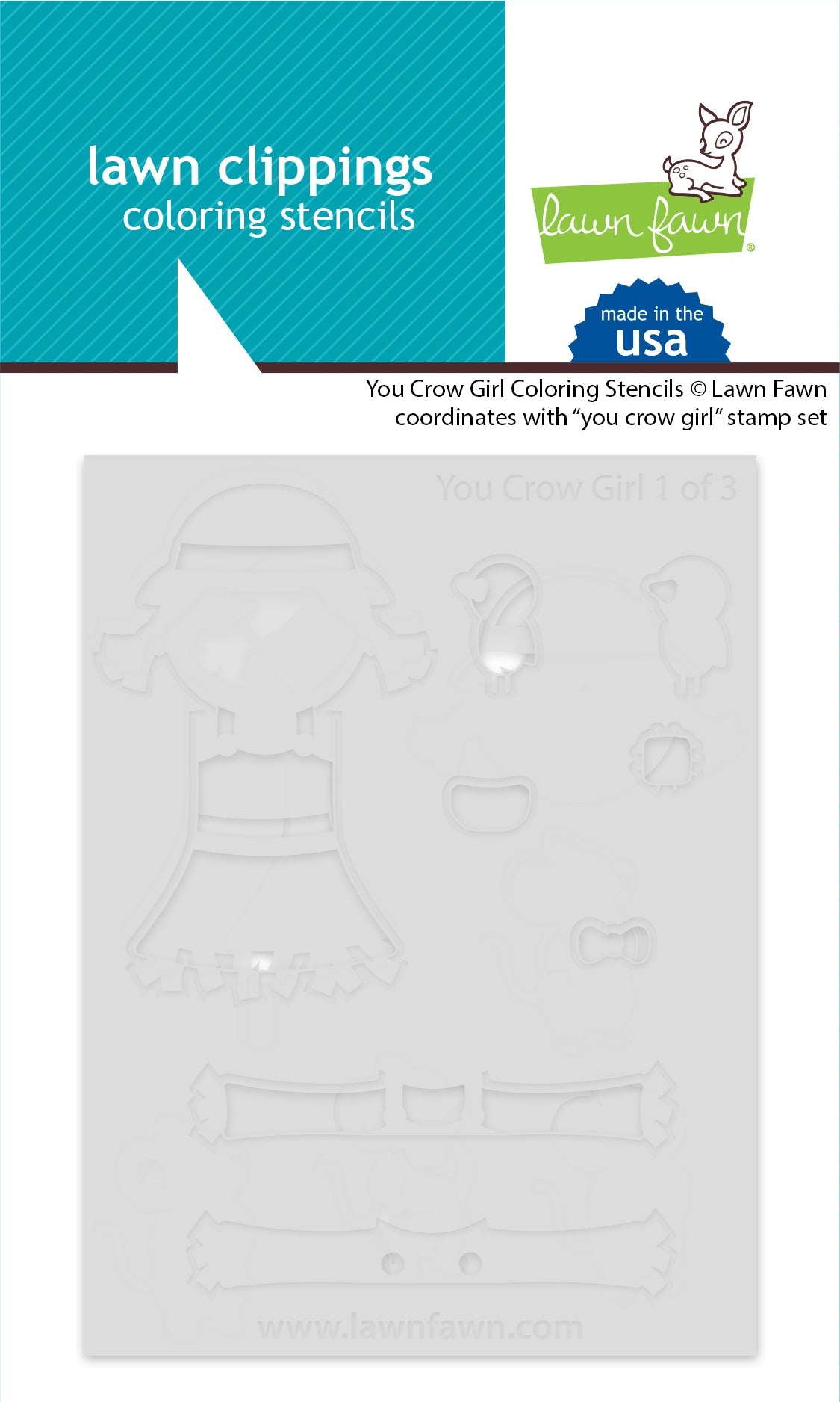 Lawn Fawn - You Crow Girl Coloring Stencils