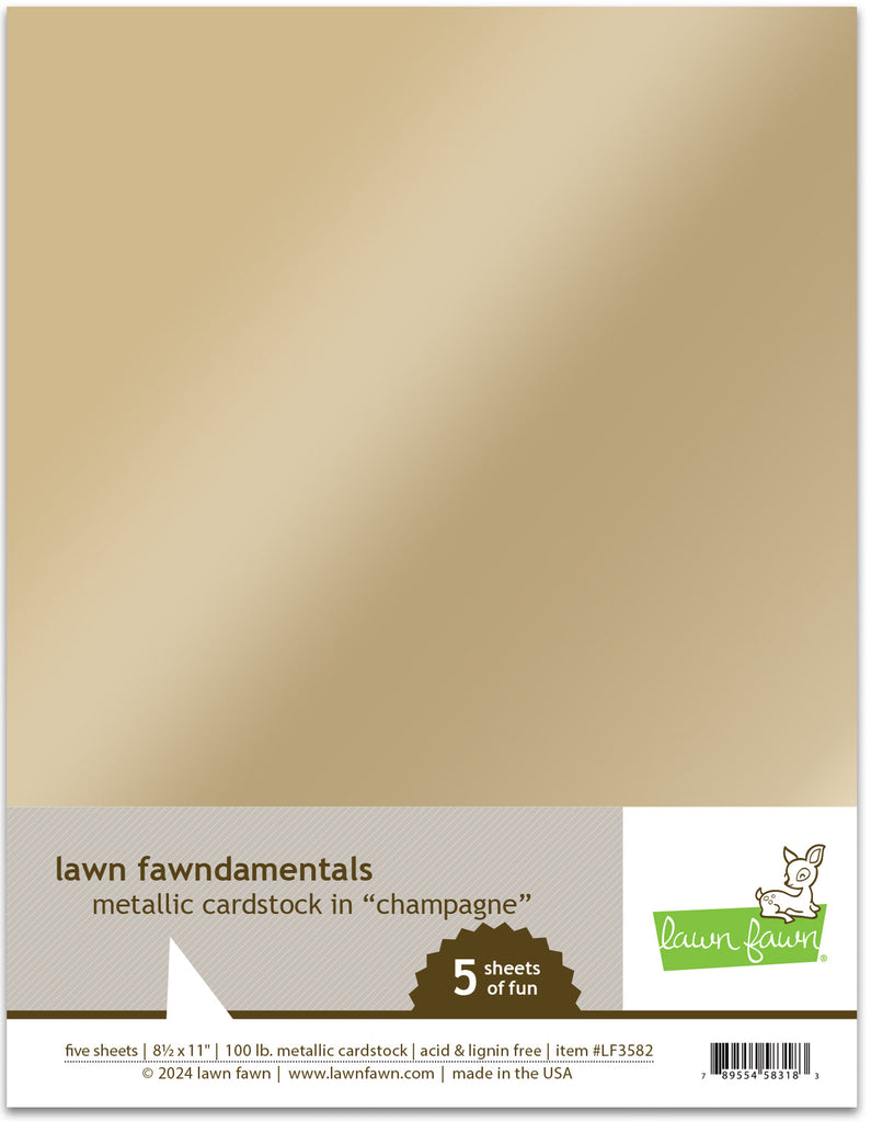 Lawn Fawn - Metallic Cardstock - Champagne