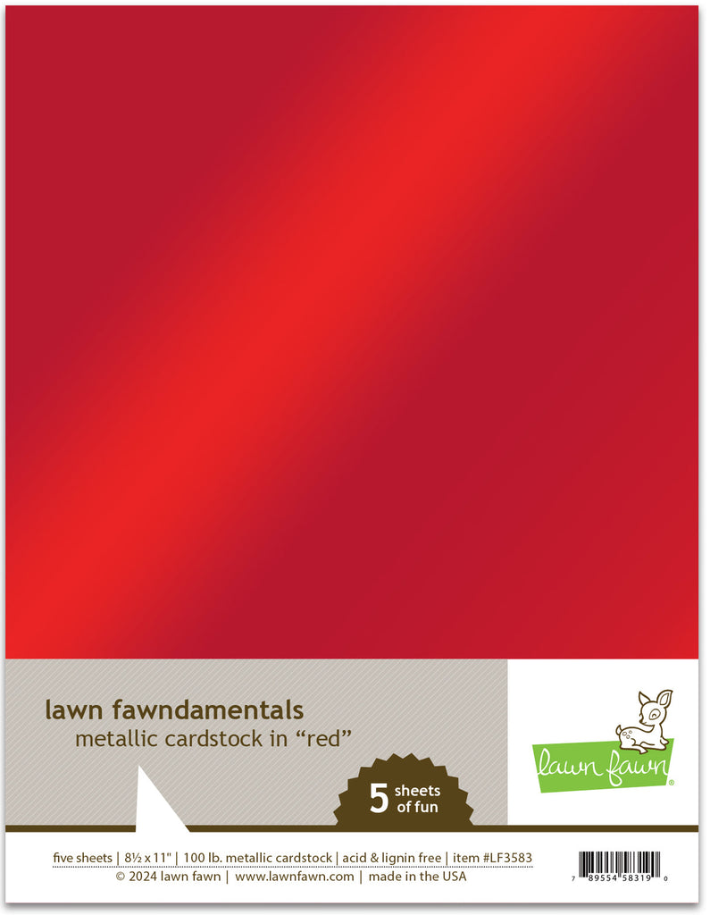 Lawn Fawn - Metallic Cardstock - Red