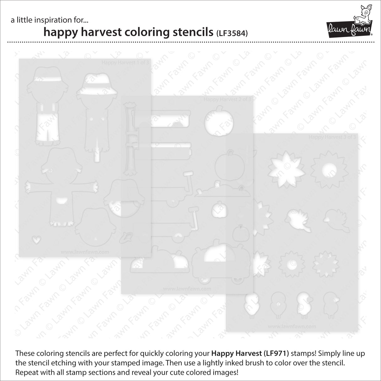 Lawn Fawn - Happy Harvest Coloring Stencils