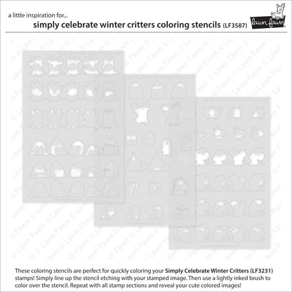 Lawn Fawn - Simply Celebrate Winter Critters Coloring Stencils