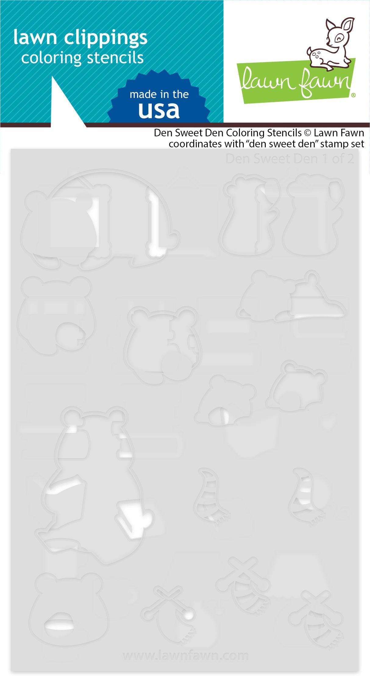 Lawn Fawn - Den Sweet Den Coloring Stencils