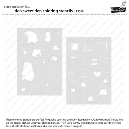 Lawn Fawn - Den Sweet Den Coloring Stencils