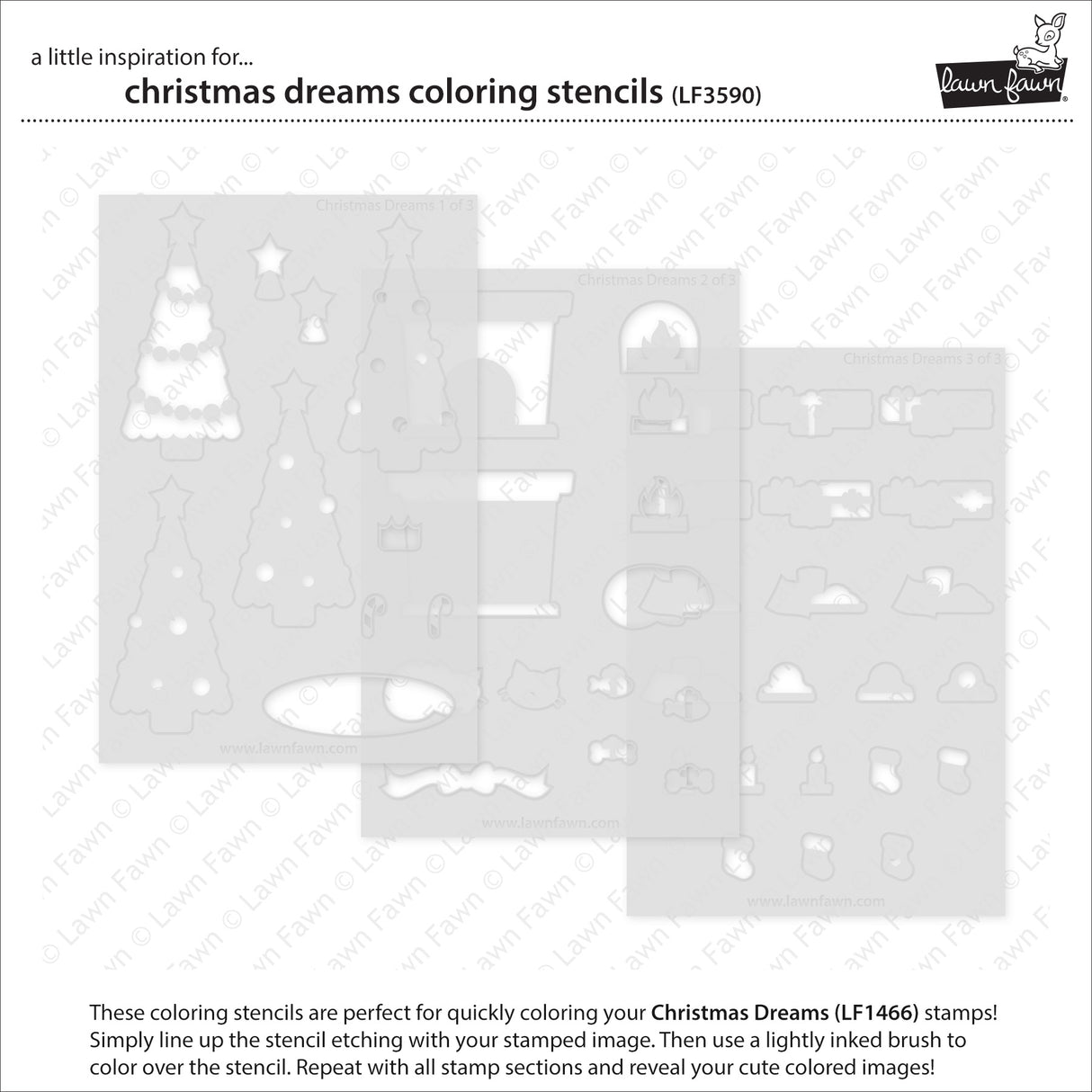 Lawn Fawn - Christmas Dreams Coloring Stencils