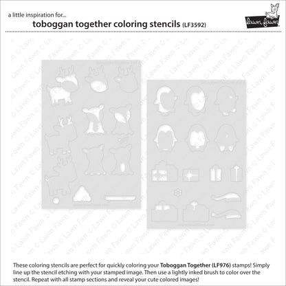 Lawn Fawn - Toboggan Together Coloring Stencils