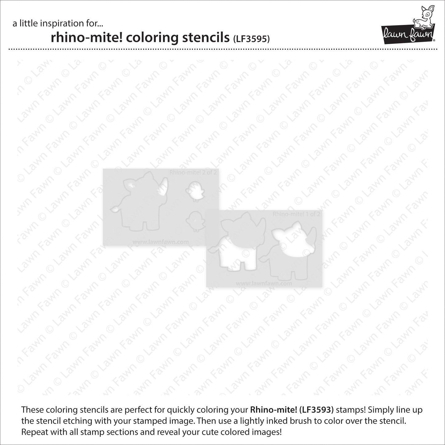 Lawn Fawn - Rhino-Mite! Coloring Stencils