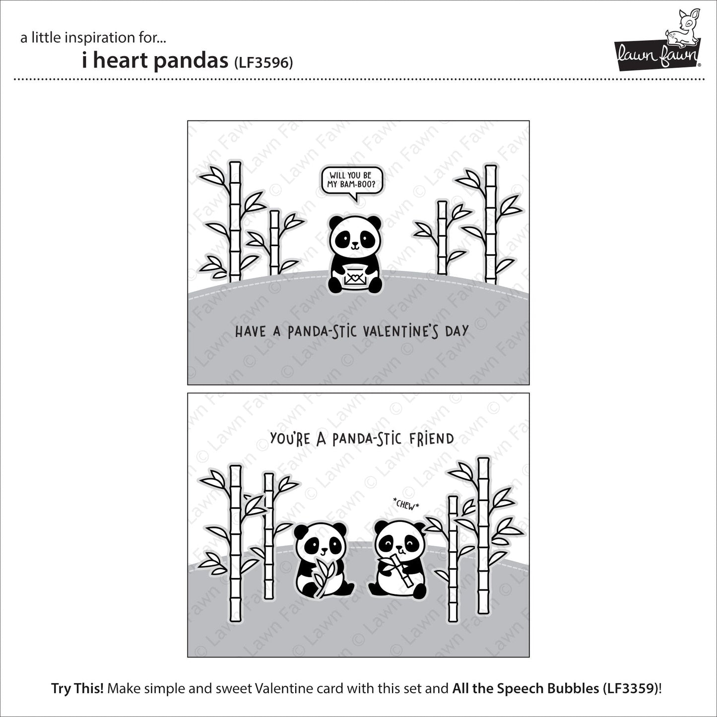 Lawn Fawn - I Heart Pandas
